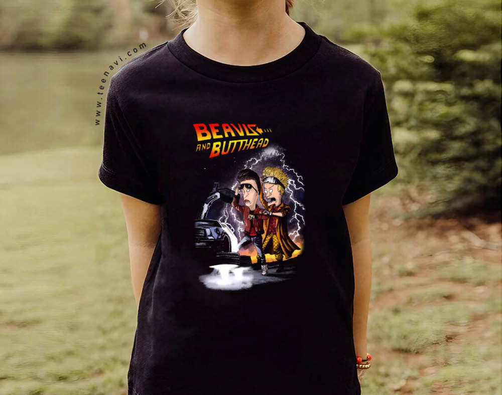 Beavis And Butthead Back To The Future T-Shirts Black
